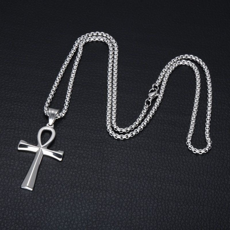 Chrome cross pendant with chain (Limited edition)
