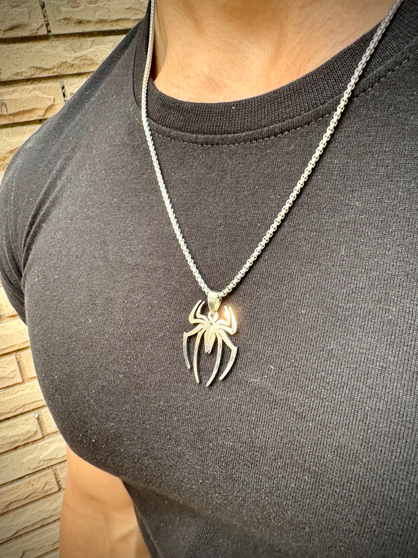 Cryptic spider x Dark venom pendant with chain combo