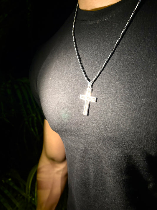 Iced Out Alpha Cross (Titanium silver edition)