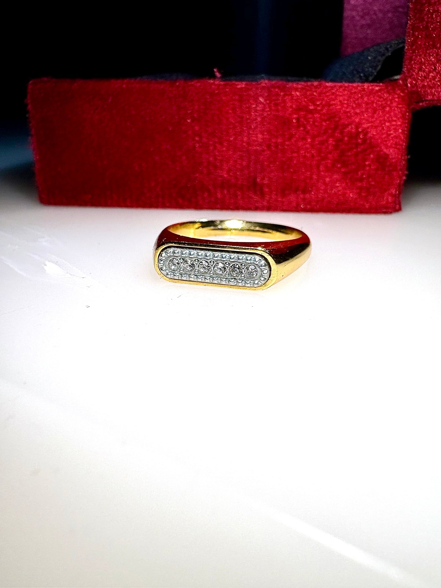 Urban Emperor gold plated Diamond Ring (Size – Universal One Size)