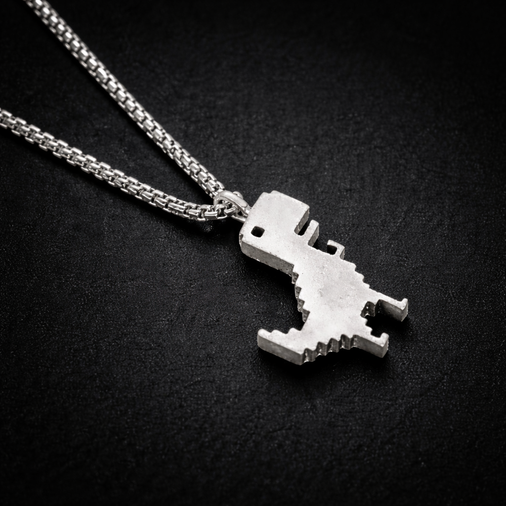 Pixel dino pendant with chain (Limited edition) – Gonzo