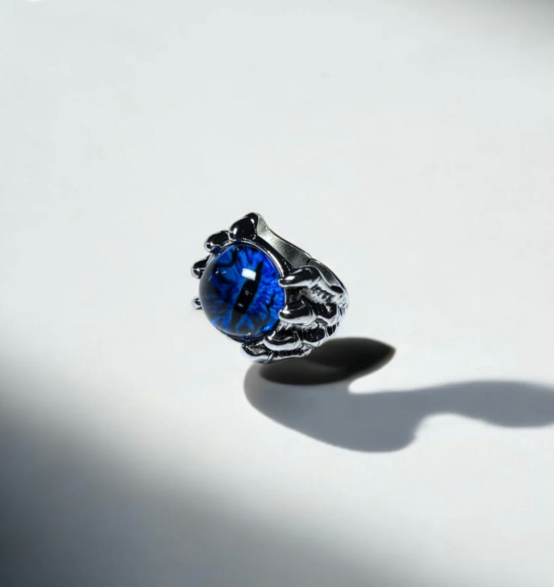 Rebellion Blue eyed gothic ring.