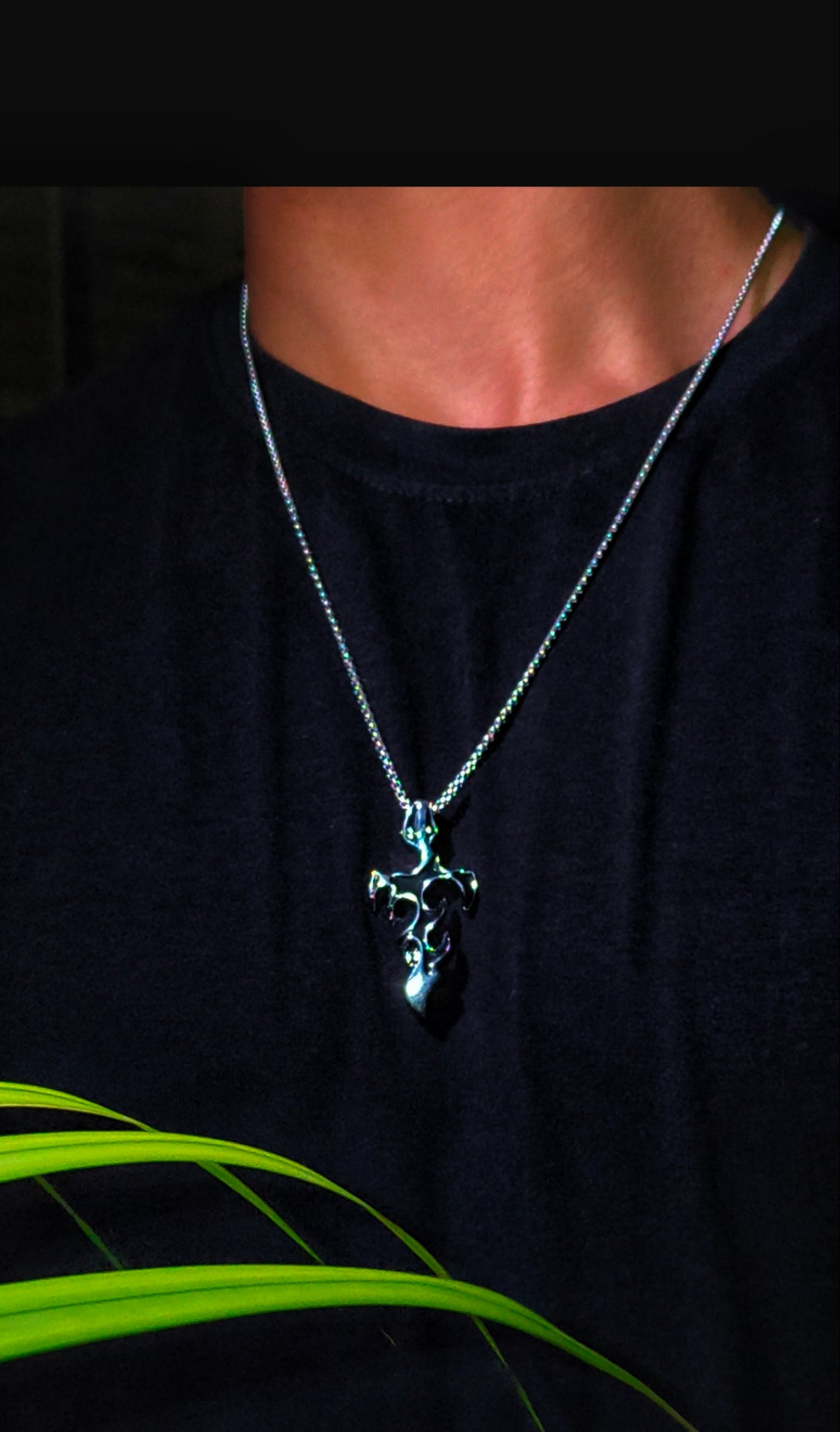 Demon Flame pendent chain