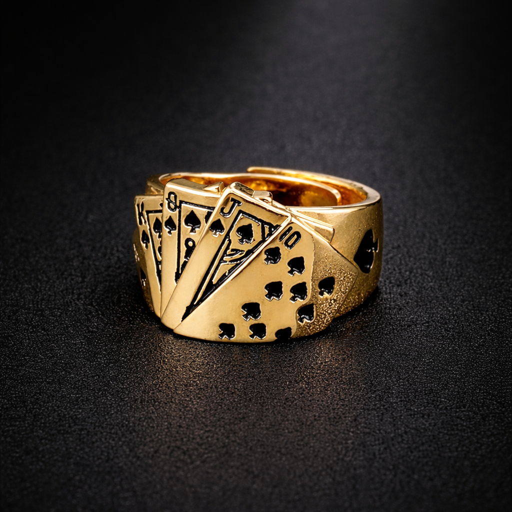18k gold plated poker master ring (limited edition)