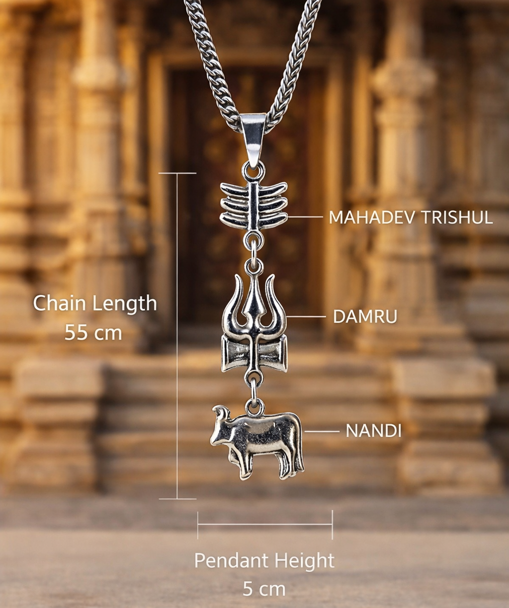 Divine Trishul pendant with chain (Limited edition)
