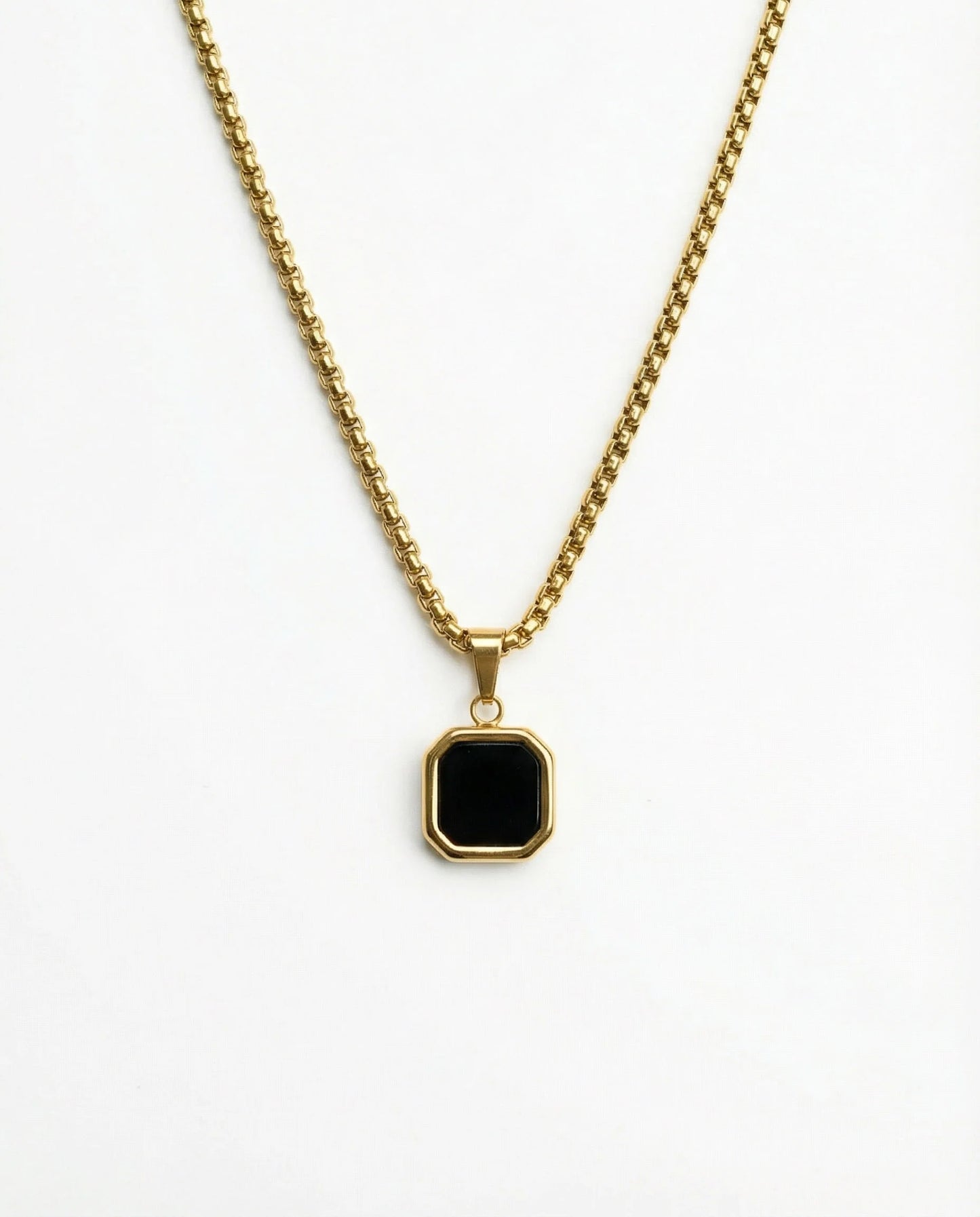 18k gold plated obsidian pendant with chain (limited edition)