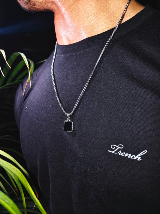 Obsidian Pendant Chain