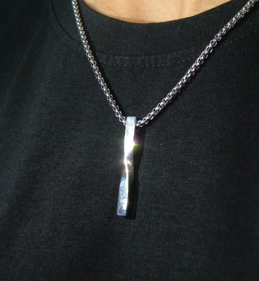 Twisted steel Bar pendent chain.