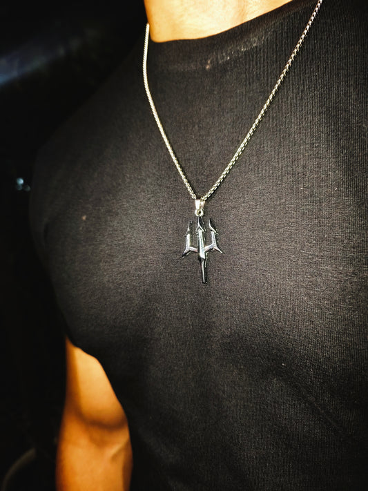 Trident pendent chain.
