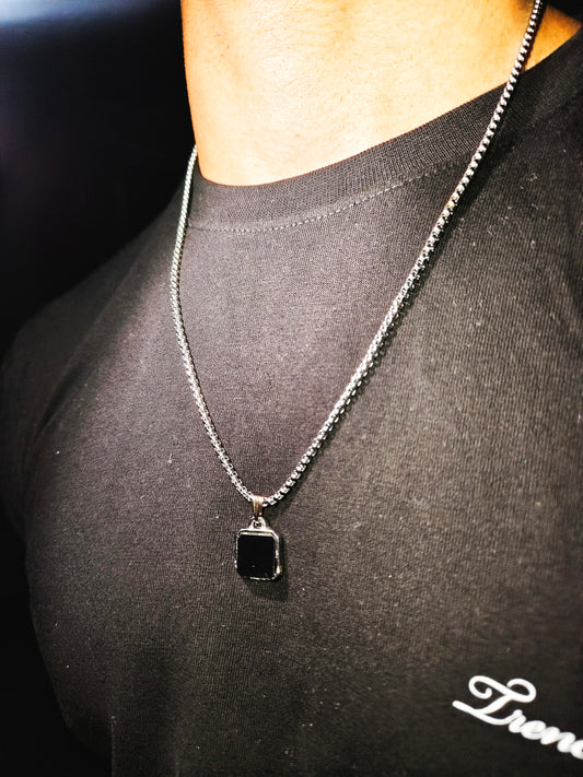 Obsidian Pendant Chain