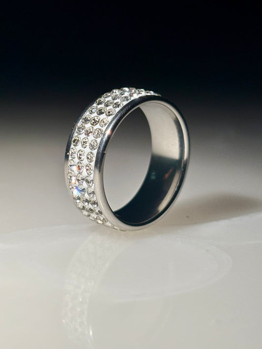 Micro Diamond studded tennis Ring (Universal one size)