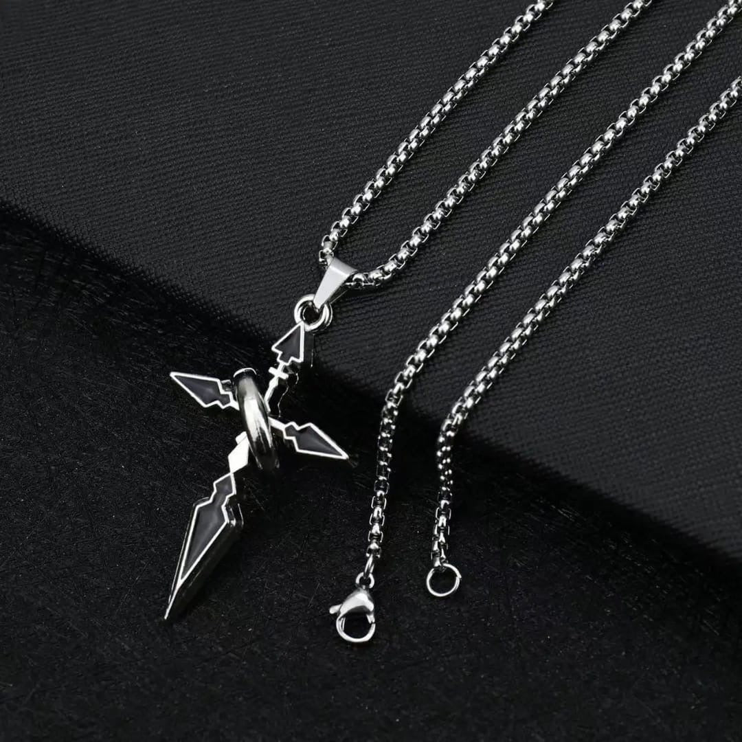 Cross blade pendant with chain