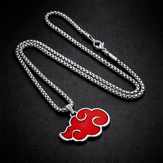 Naruto akatsuki cloud pendant with chain (lucifer red edition)