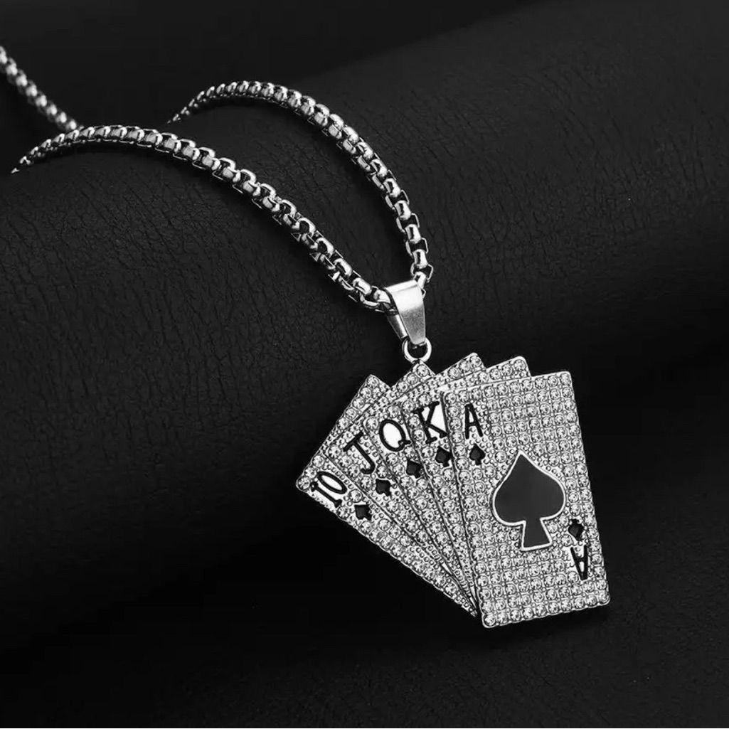 Iced - out poker master pendant with chain (Limited Edition)