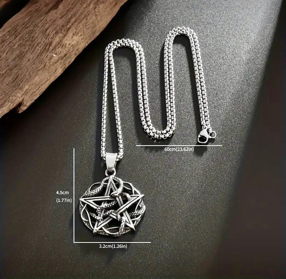 Retro gothic snake coiled pendant with chain (Limited edition)