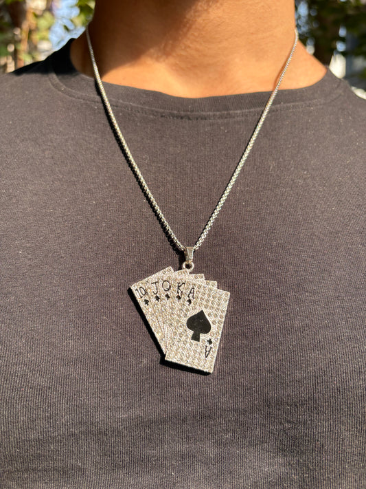 Iced - out poker master pendant with chain (Limited Edition)