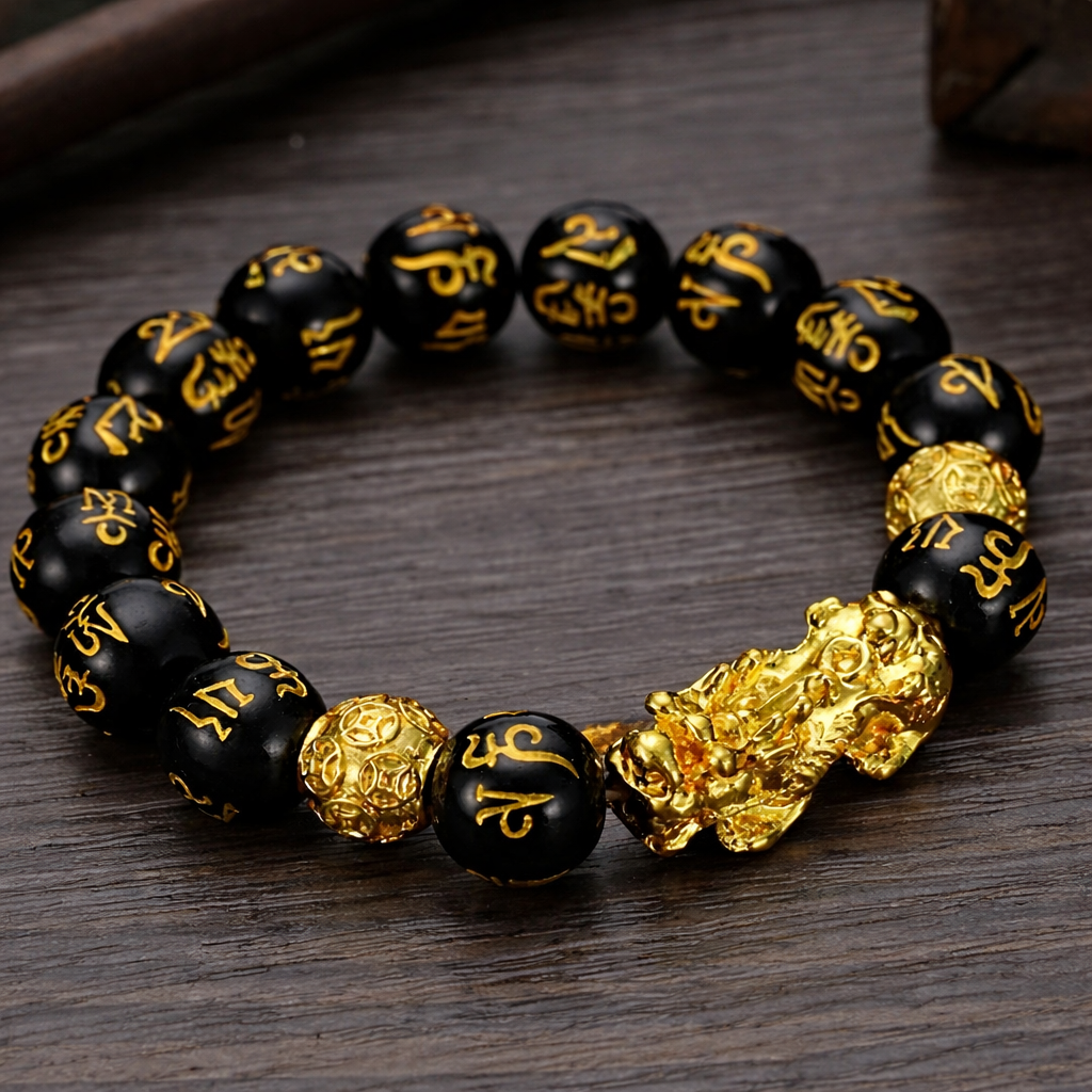Fengushi black obsidian 
PIXIU WEALTH energised Bracelet (Limited edition)