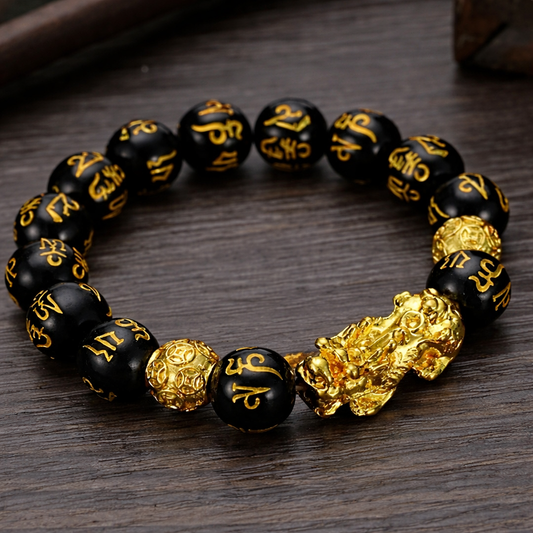 Fengushi black obsidian 
PIXIU WEALTH energised Bracelet (Limited edition)
