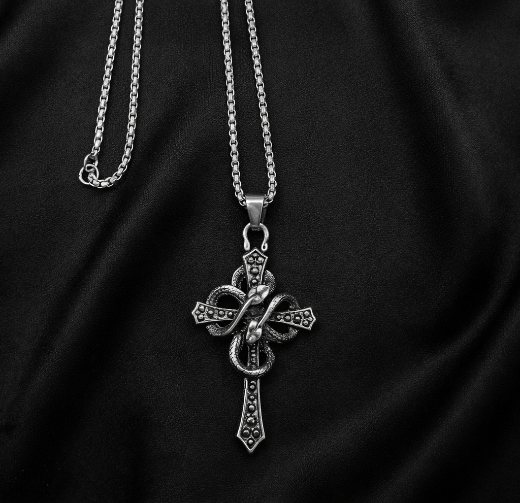 Crucifix medusa cross pendant with chain (Limited edition)