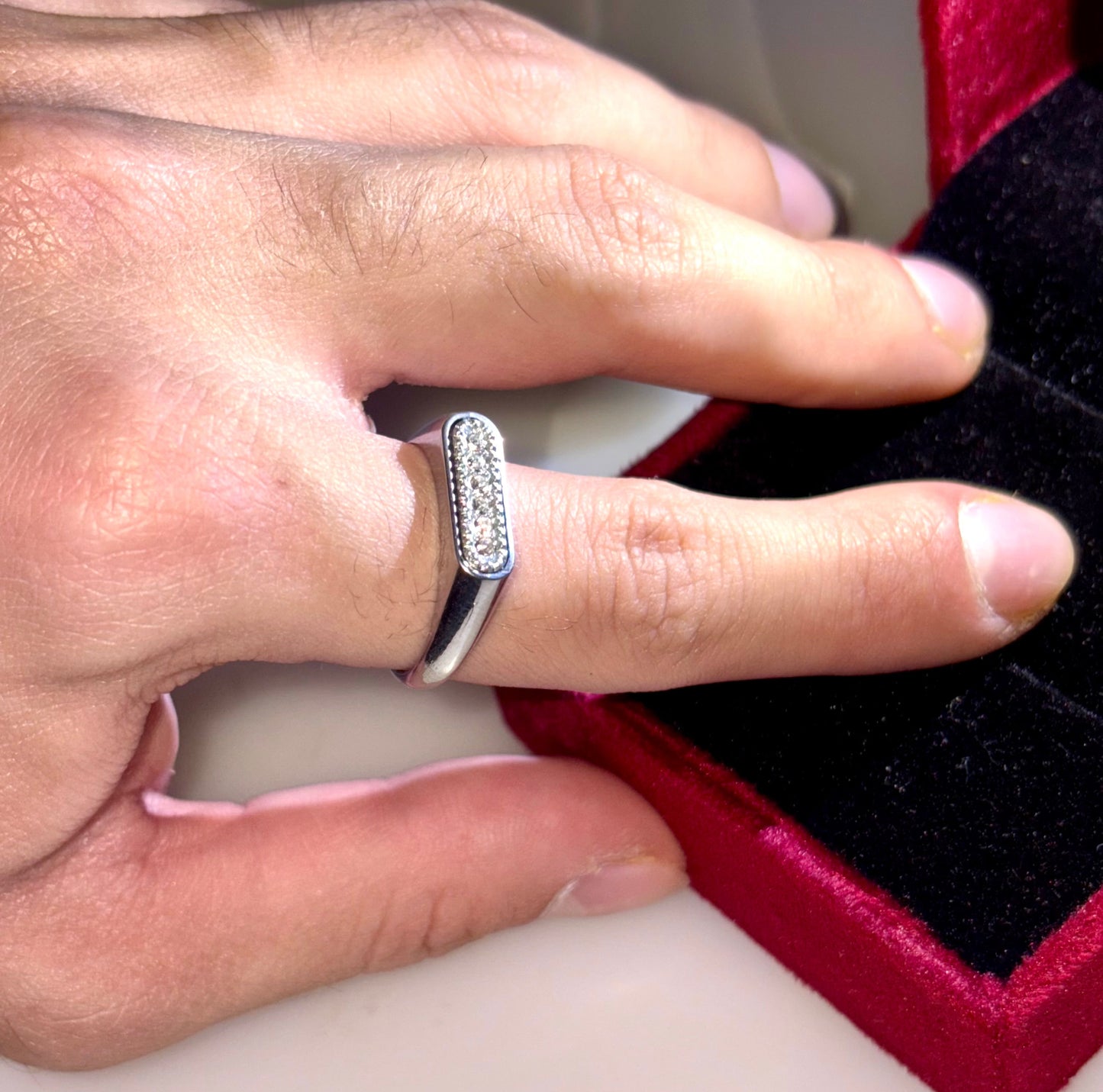 Urban emperor micro diamond ring (Size - Universal one size)