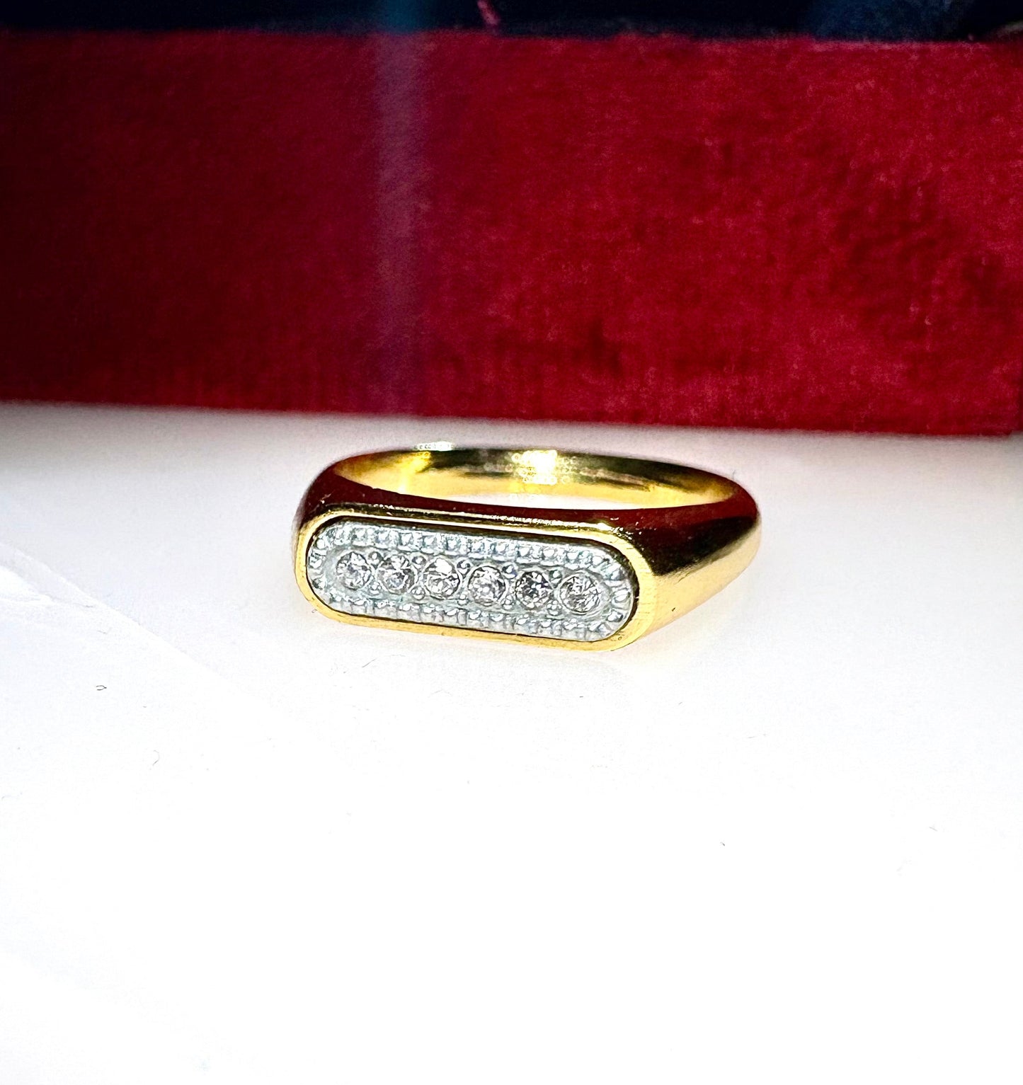 Urban Emperor gold plated Diamond Ring (Size – Universal One Size)