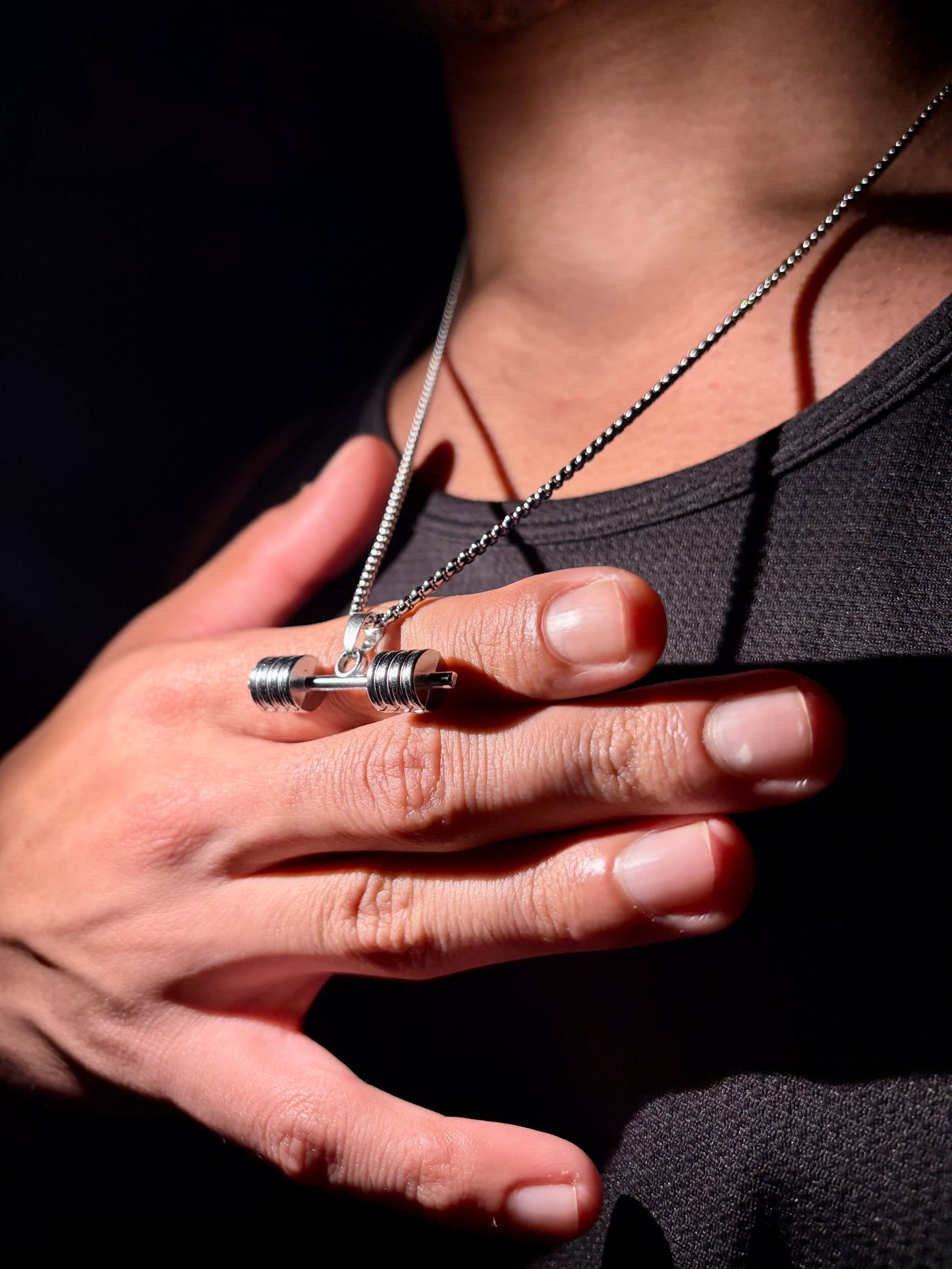 Iron strength pendant with chain