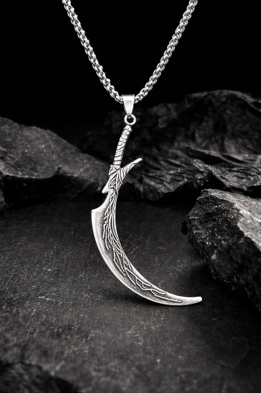 Dark night moon sword pendant with chain