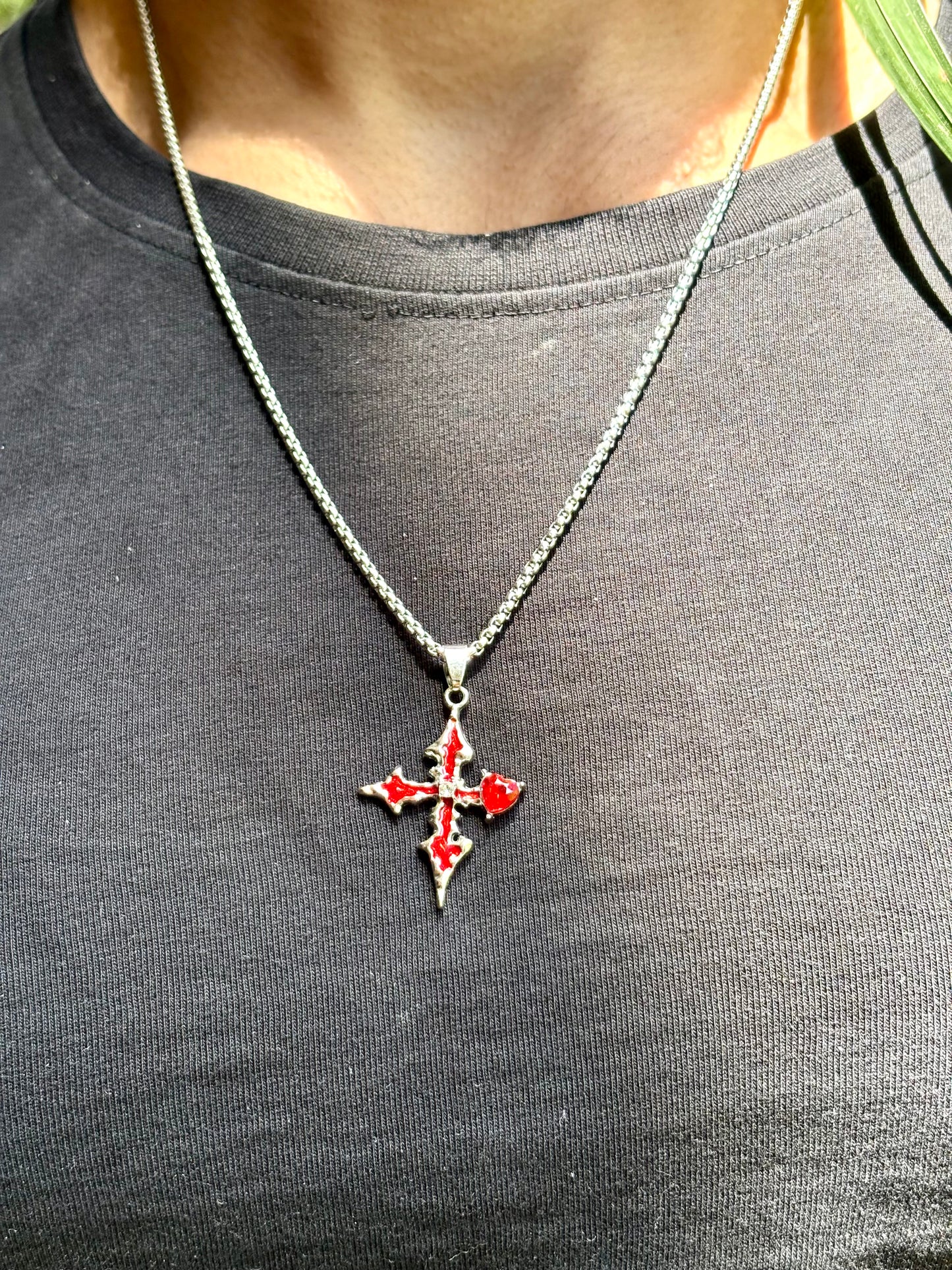 Chrome lucifer blood heart pendant with chain (Limited edition)
