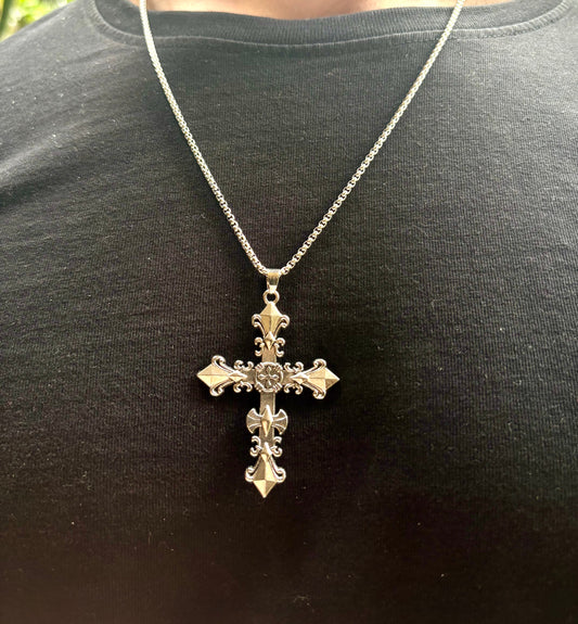 Shadow relic cross pendant with chain