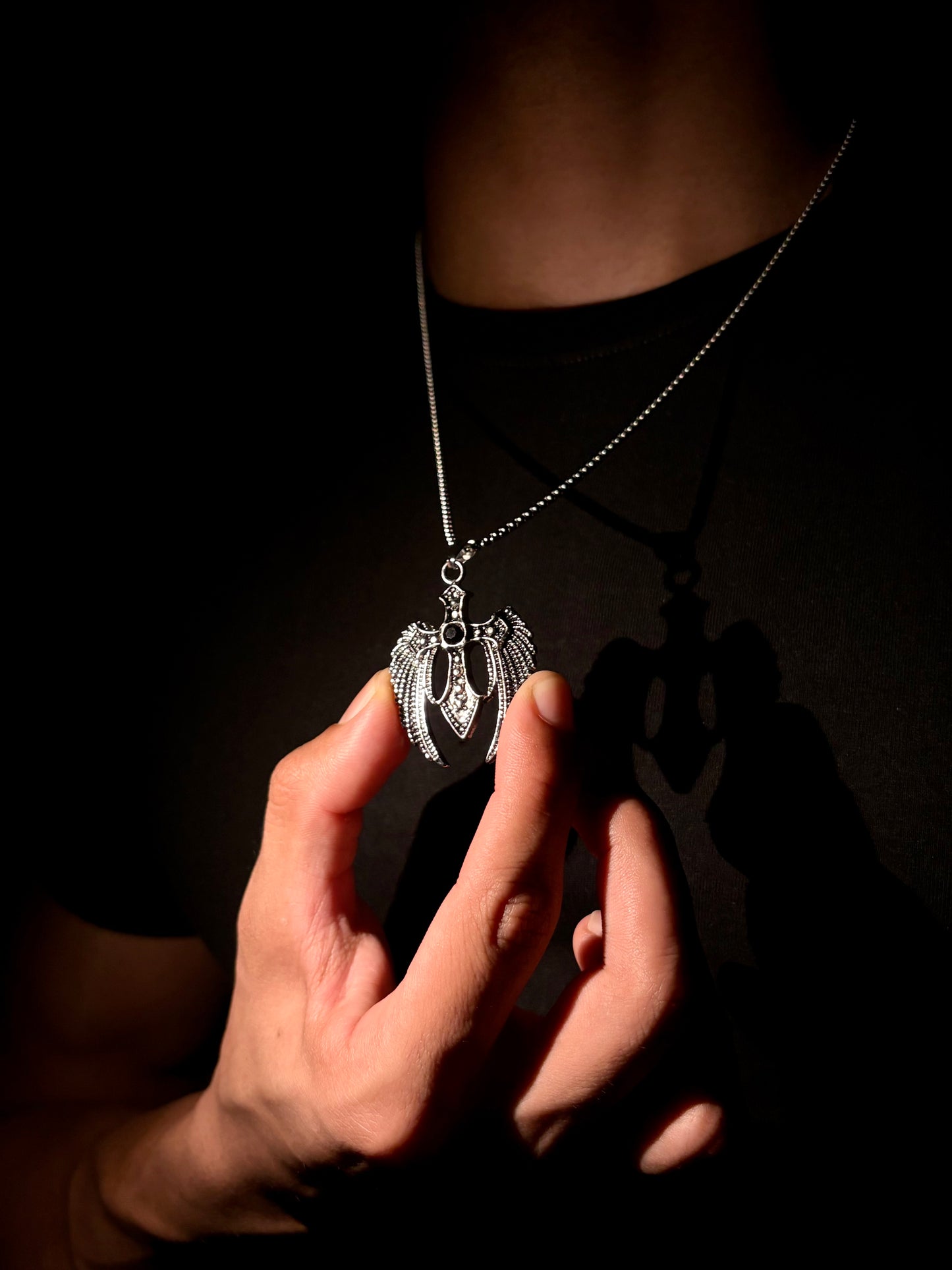 Dark Winged cross pendant chain (Limited Edition)