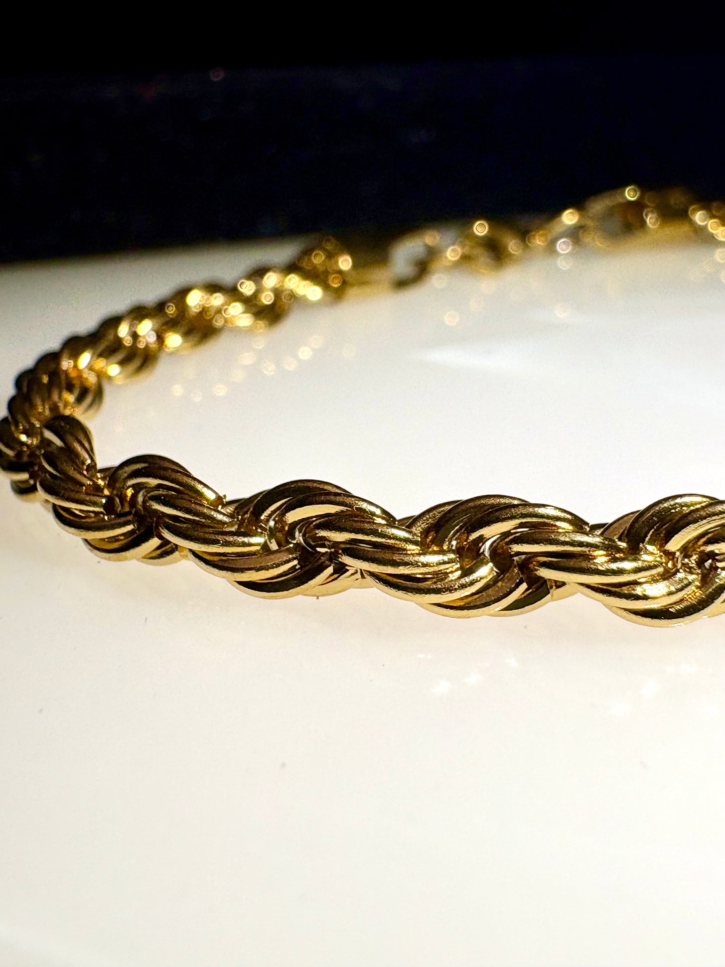 22k rhodium gold plated twisted rope bracelet (limited edition)