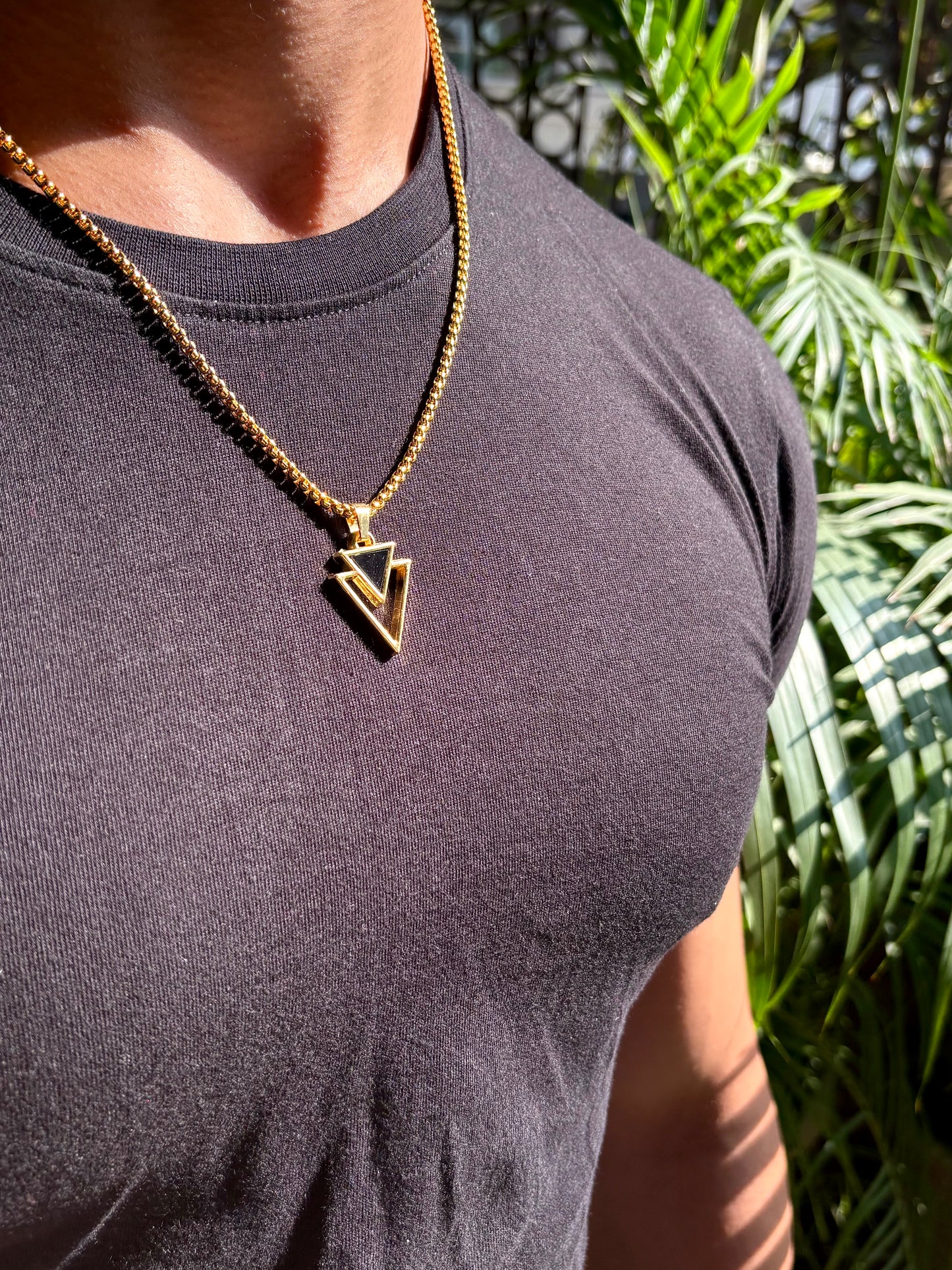 18K gold plated cryptic triangle chain (Limited Edition)