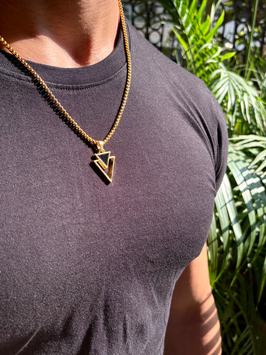 18K gold plated cryptic triangle chain (Limited Edition)
