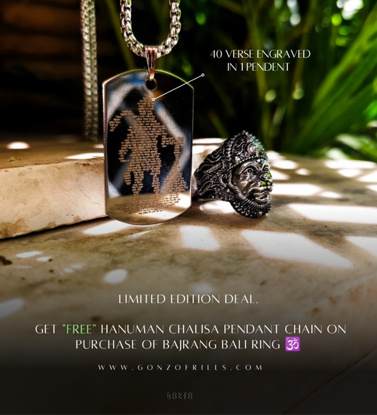 Bajrang bali ring +"FREE" Hanuman chalisa pendant (Limited edition deal)
