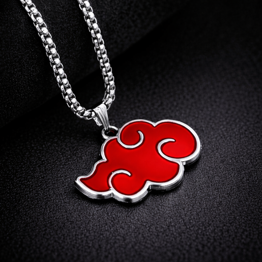 Naruto akatsuki cloud pendant with chain (lucifer red edition)