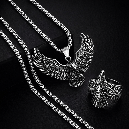 Majestic eagle pendant with chain x Eagle’s wrath ring combo (Limited edition)