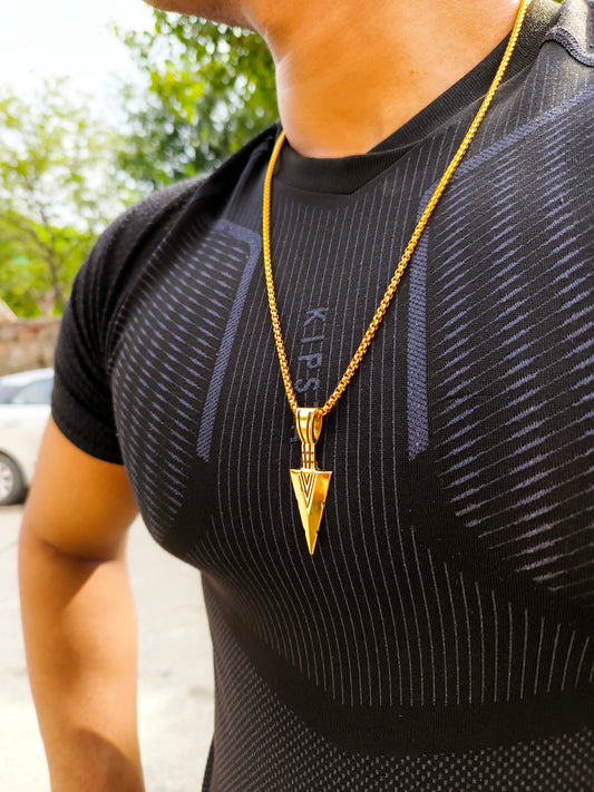 18K Gold plated Arrowhead worrier pendent chain